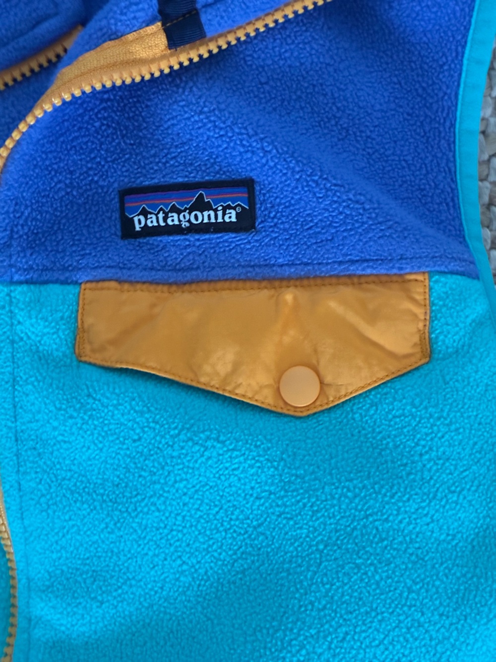 EUC Patagonia Synchilla Snap-T Fleece Vest Womens Mens Medium Blue Colorblock - Picture 6 of 12